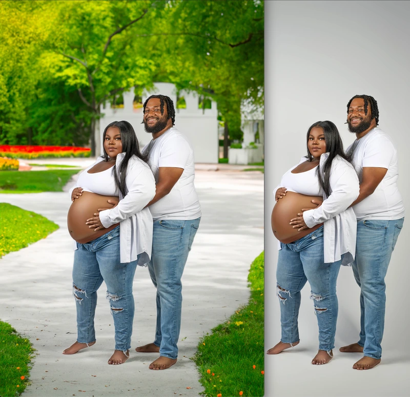 before and after maternity photoshoot by Motiontography