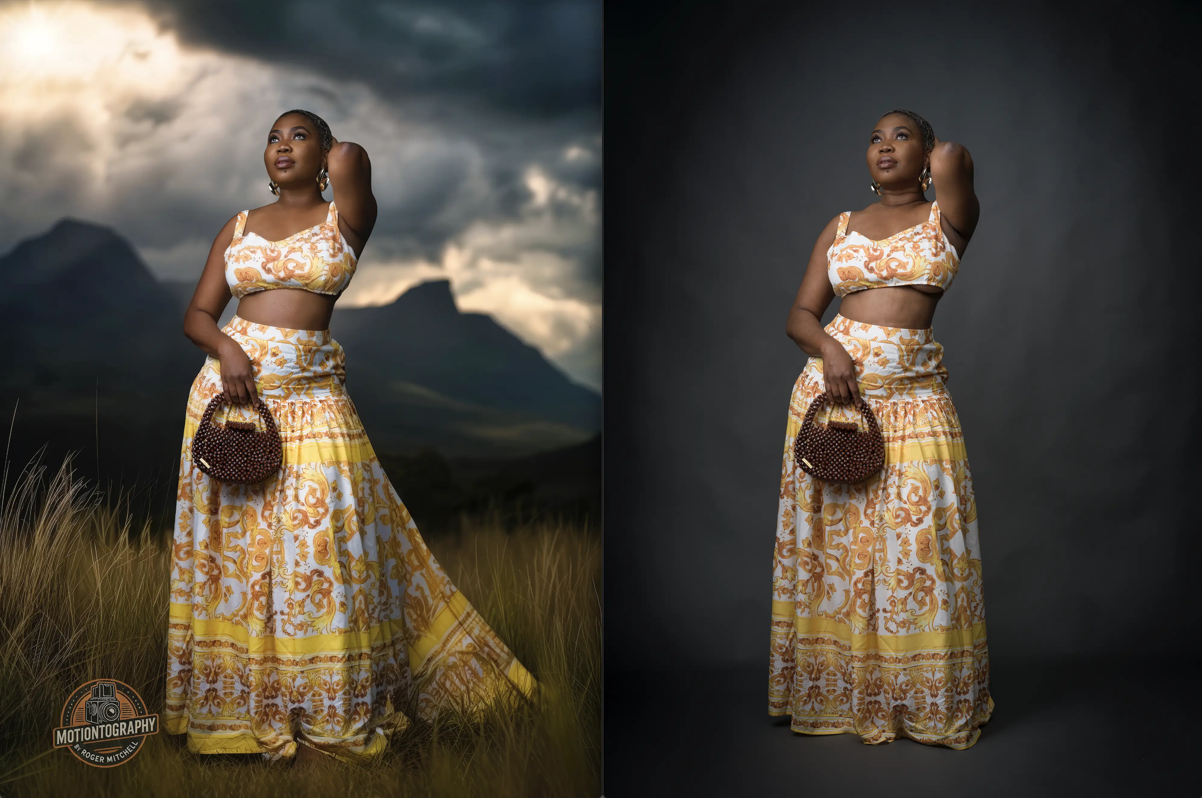 Before and after composite photography...