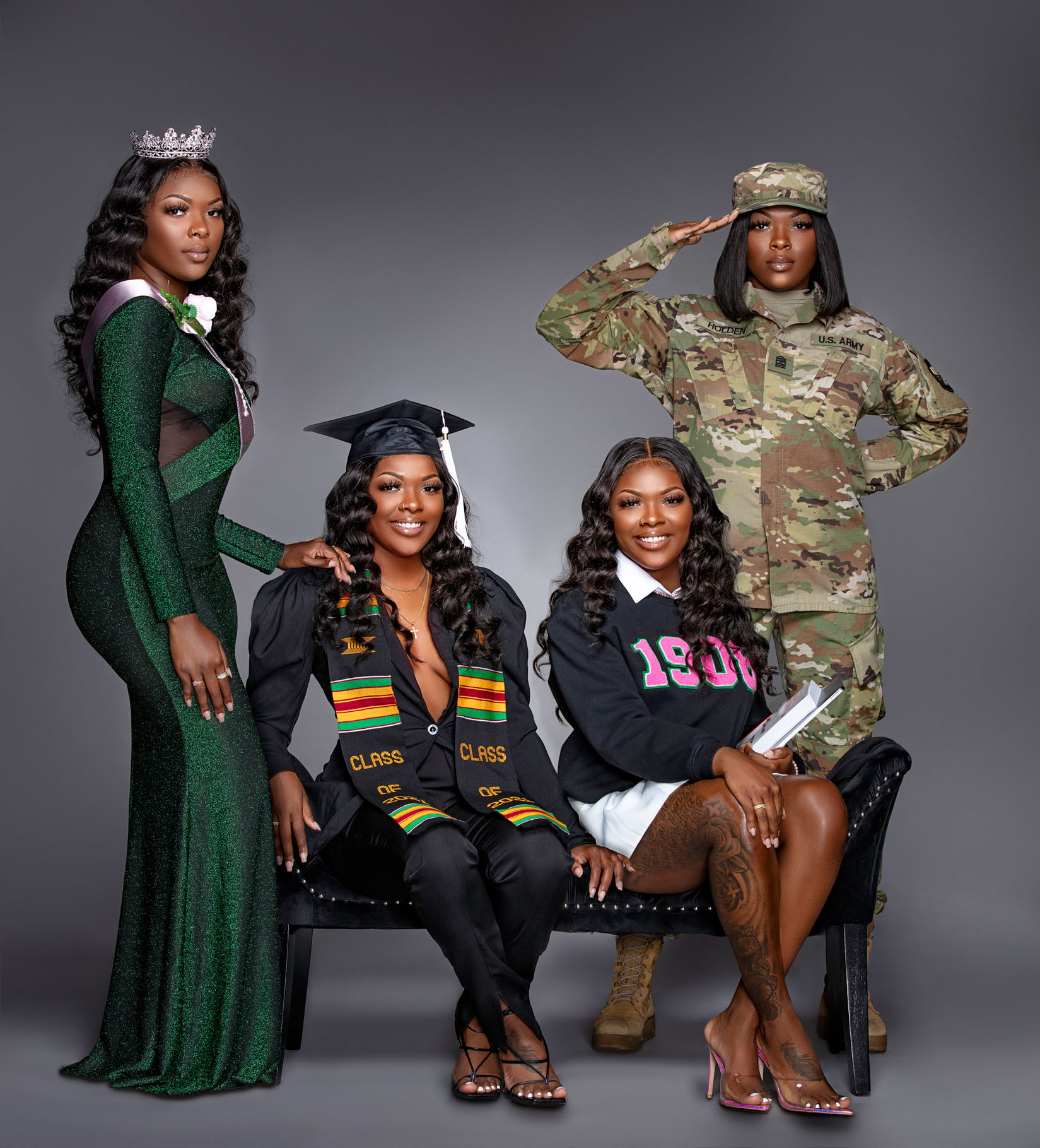 Hampton Roads graduation portrait at professional studio location