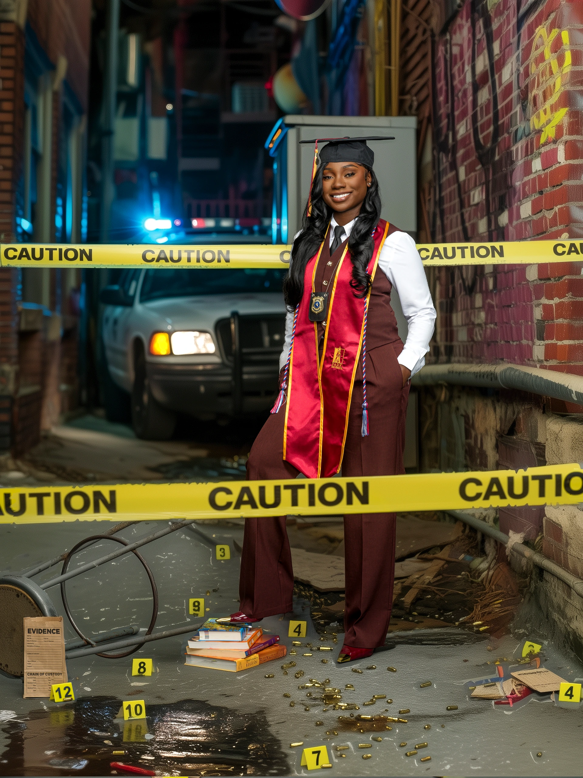criminal-justice graduation composite portrait after Motiontography retouching