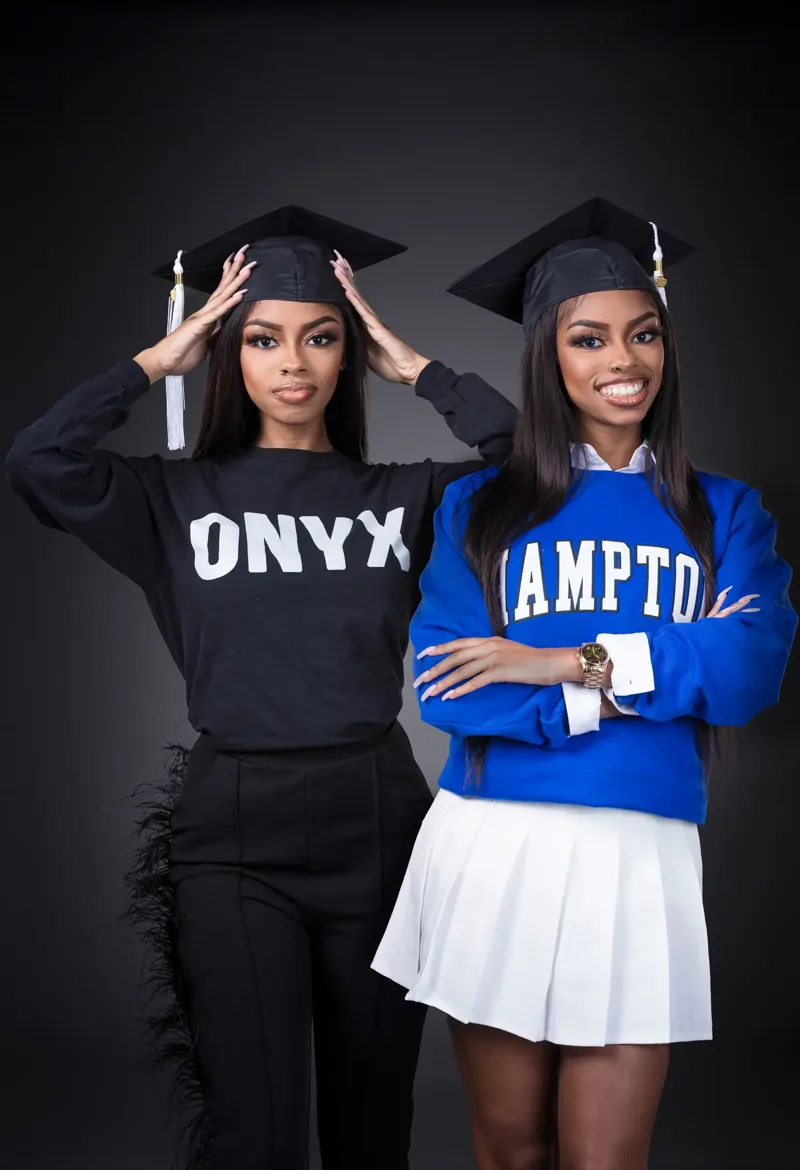 hampton university graduation composite onyx blue outfit by Motiontography