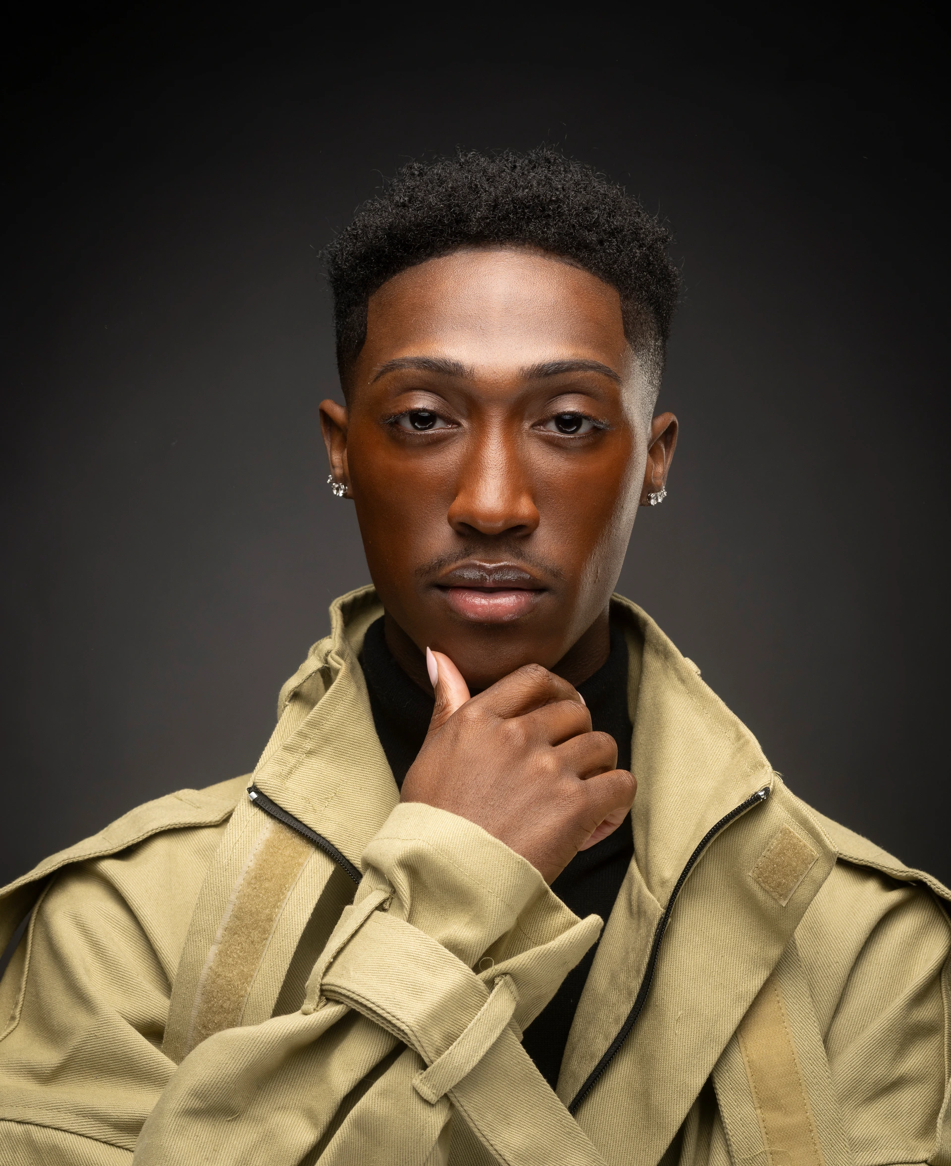 men's editorial headshot portrait before editing by Motiontography