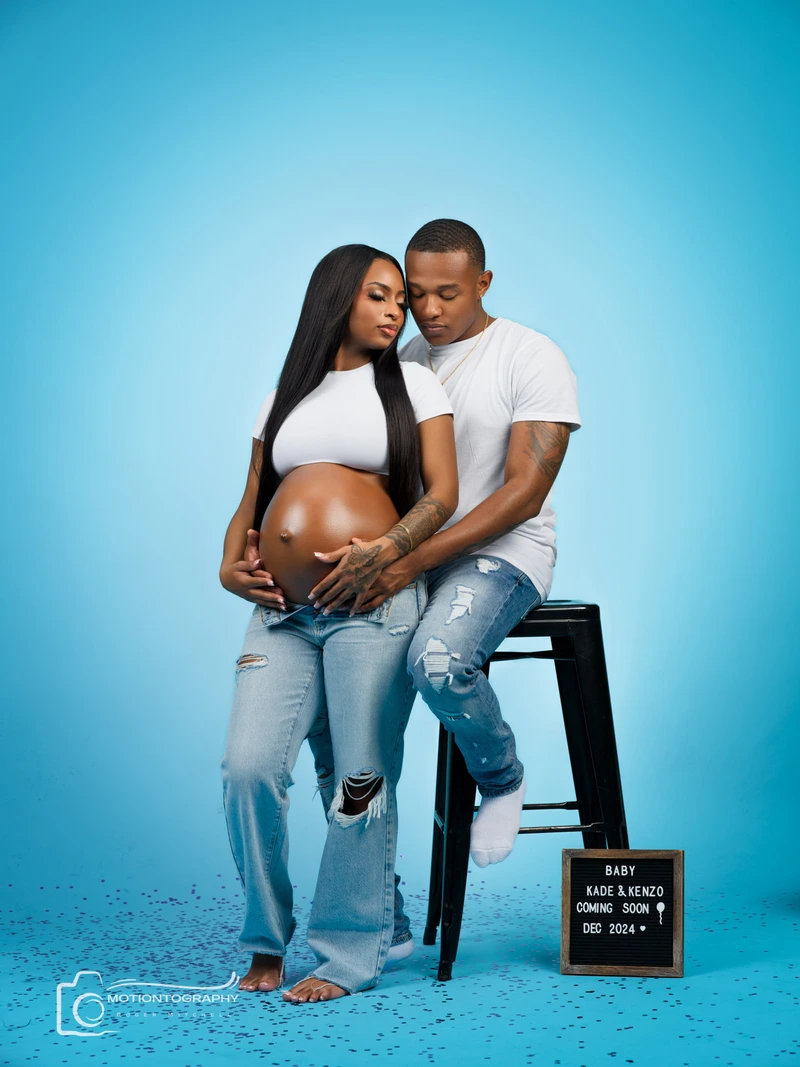 couple maternity photo announcement baby coming soon by Motiontography