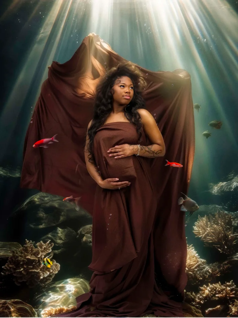 underwater maternity composite motiontography by Motiontography